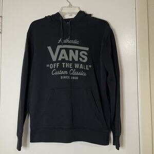 Vans off the wall logo pullover black wash soft hoodie men size small
